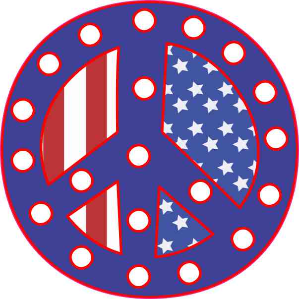 In X In Patriotic Peace Symbol Sticker Vinyl Cup Decal Bumper Decals