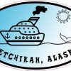 5in X 3in Blue Oval Whale Cruise Ship Ketchikan Alaska Sticker Vinyl Decal