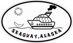 5in X 3in Oval Cruise Ship Skagway Alaska Sticker Vinyl Luggage Stickers