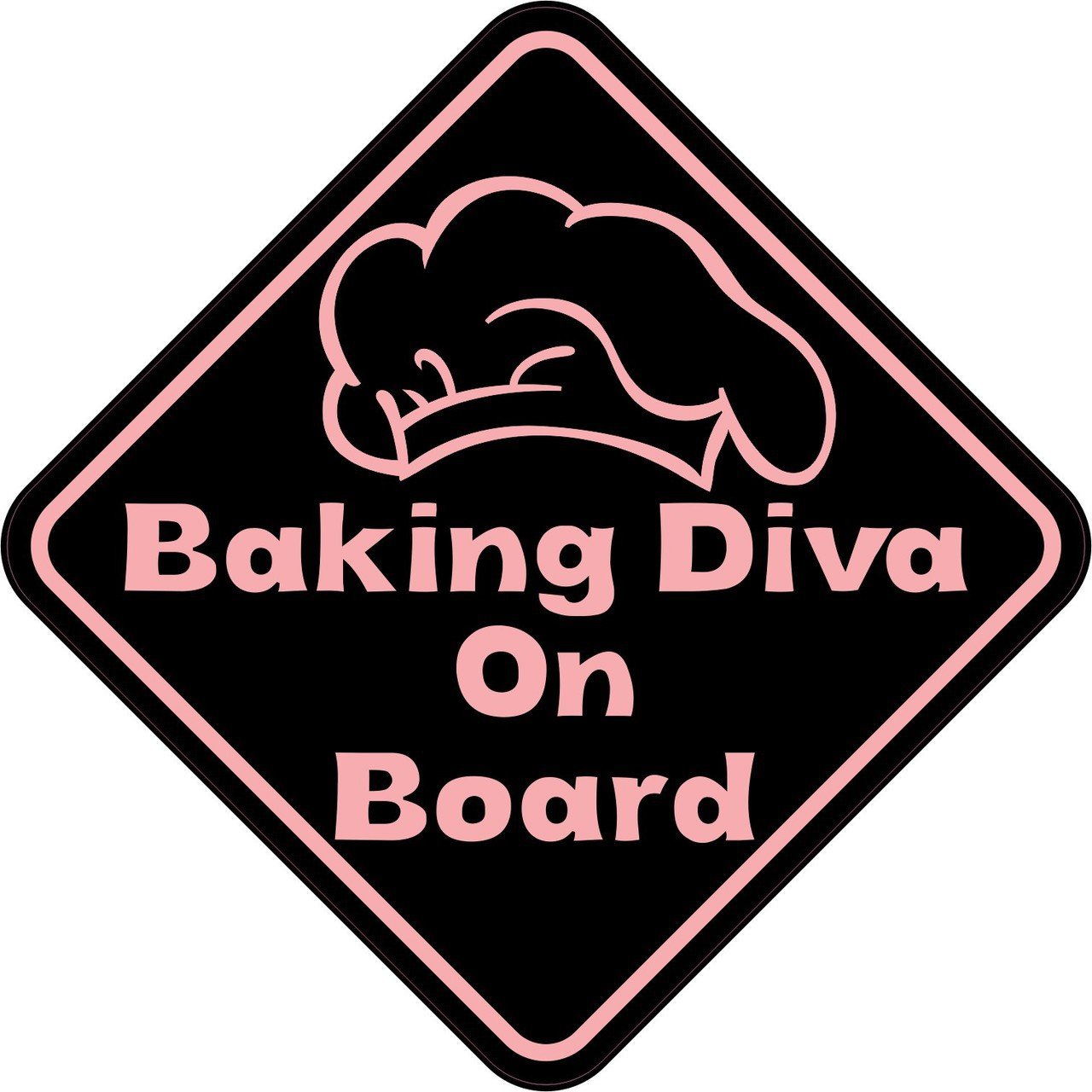 4.5in x 4.5in Baking Diva On Board Bumper Sticker Decal Window Vinyl ...