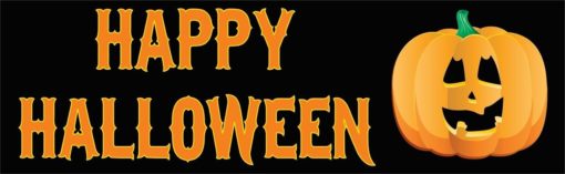 10in x 3in Happy Halloween Pumpkin Bumper Sticker