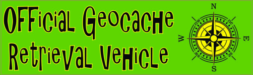 10in x 3in Official Geocache Retrieval Vehicle Bumper magnets Geocaching Car