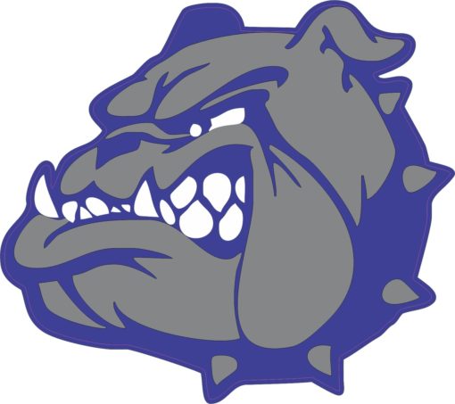 5in x 4.5in Blue and Gray Die Cut Bulldog Mascots Bumper Sticker Vinyl ...