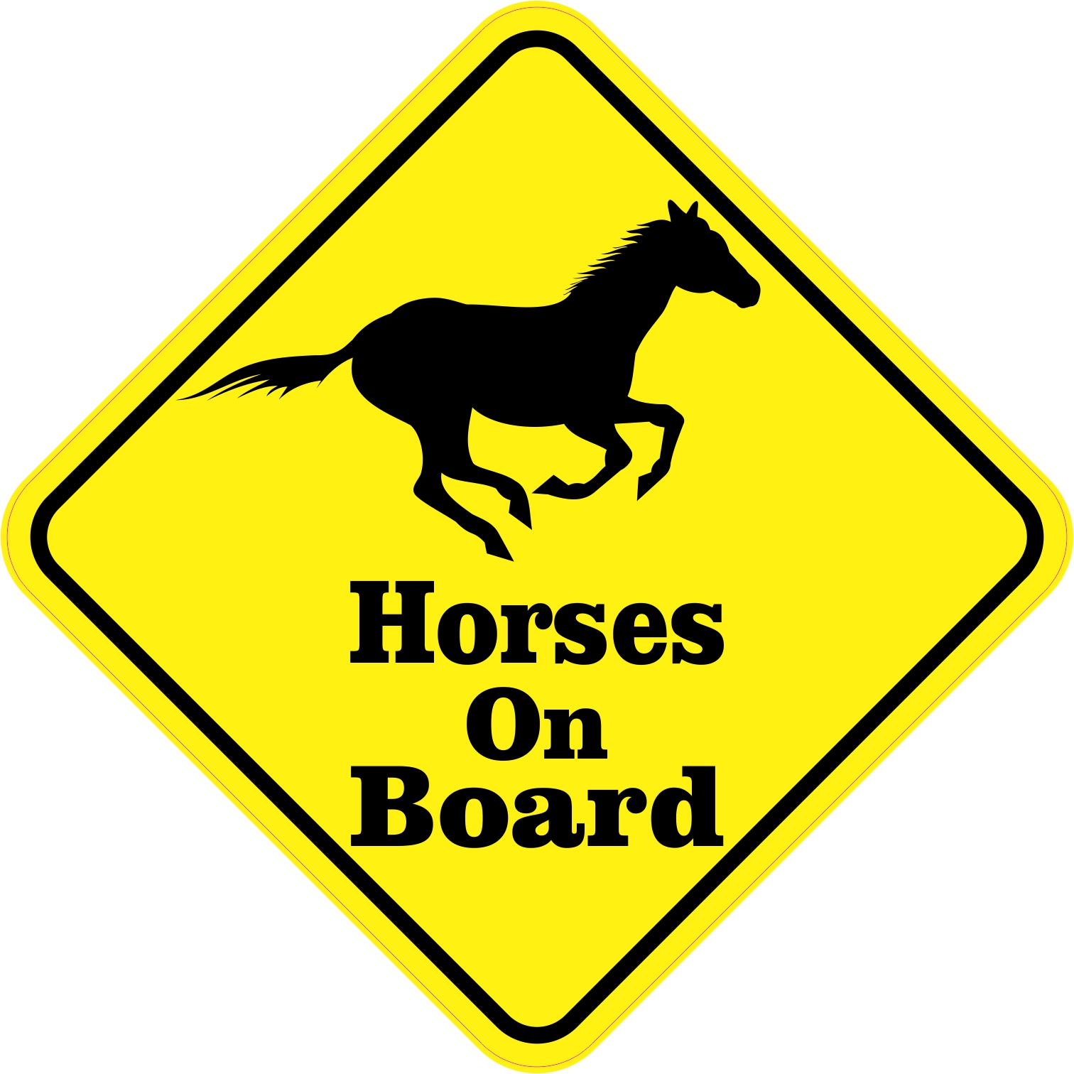 5inx5in Horses On Board Bumper Sticker Vinyl Animal Vehicle Decal