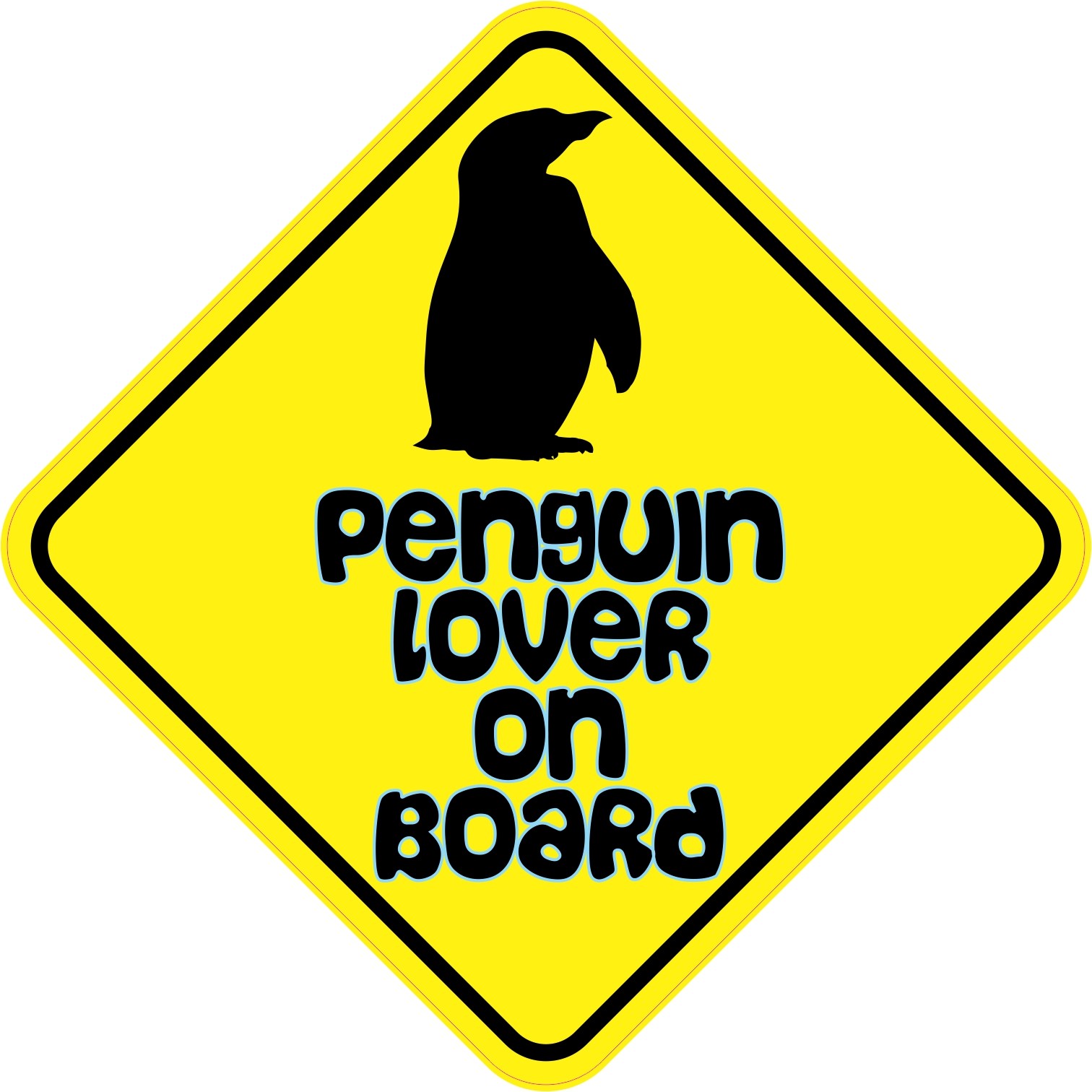 5in x 5in Penguin Lover On Board Sticker Car Truck Vehicle Bumper Decal