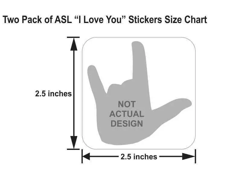 StickerTalk 5in x 5in Sign Language I Love You ASL Bumper Sticker Decal Window Stickers Decals