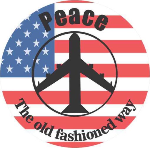 4.5in x 4.5in Peace BomBer US flag Bumper Sticker Decal Car Window Stickers Decals