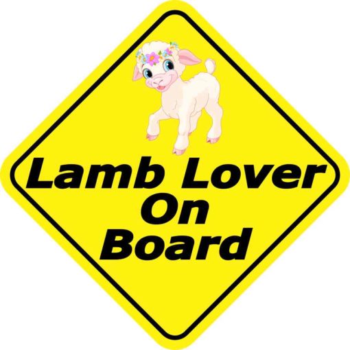 6in x 6in Lamb Lover On Board Magnet