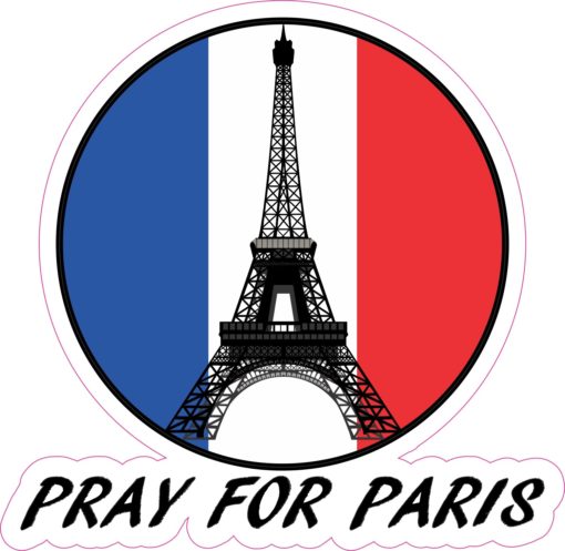 Pray for Paris die cut bumper decal