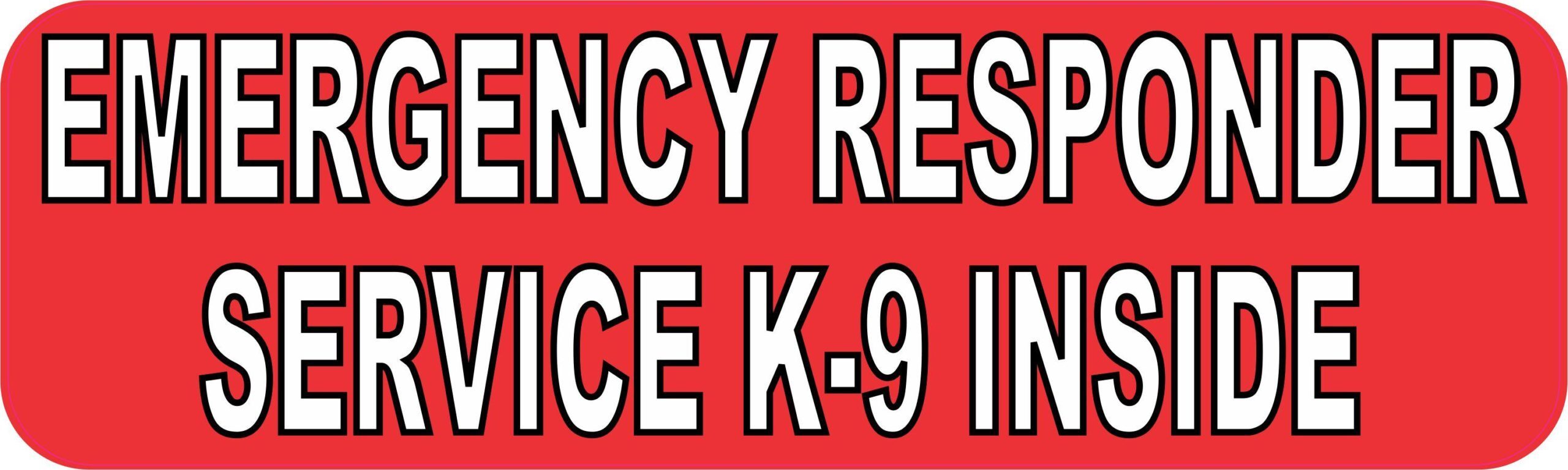 10in x 3in Emergency Responder Service K9 Inside Sticker Bumper Decal