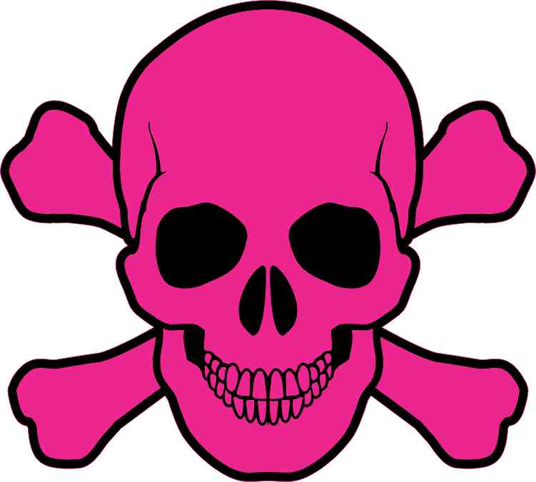 pink skull and crossbones