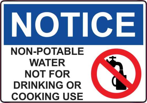 5in x 3.5in Non-Potable Water Decal Vinyl Decal Door Sign Sticker