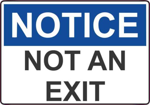 5in x 3.5in Not An Exit Decal Vinyl Business Door Window Sticker Sign