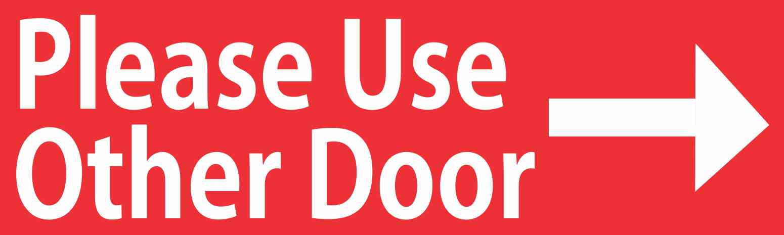 10x3 Red Right Please Use Other Door Sticker Vinyl Window Stickers Decals Sign