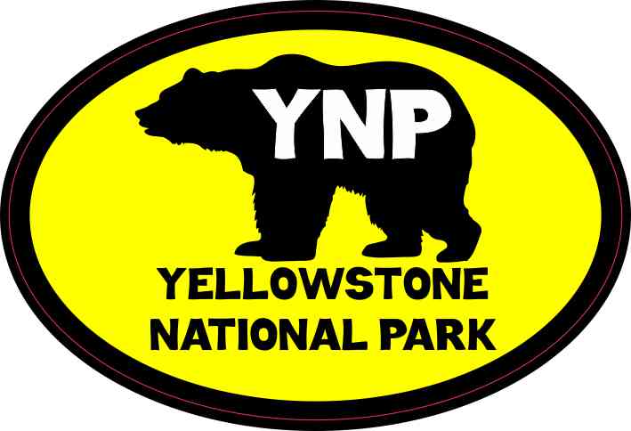 4.5in x 3in Yellow Bear Yellowstone National Park Sticker Bumper ...