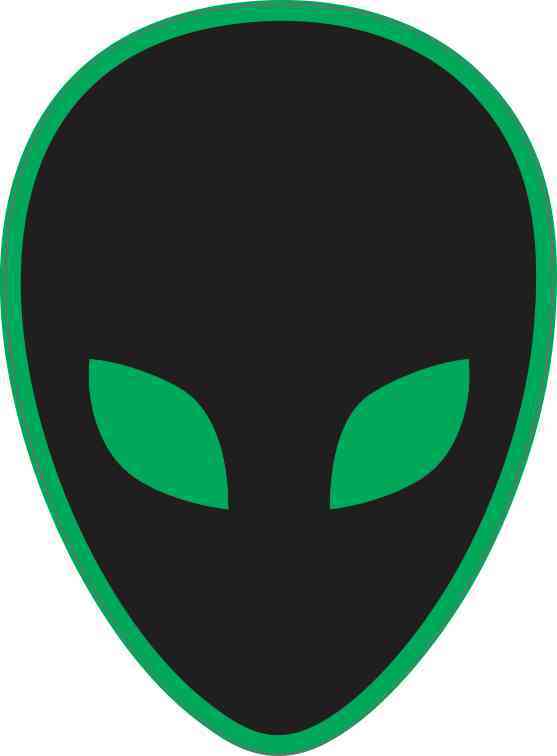 green alien head logo