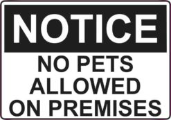 5in x 3.5in No Pets Allowed Sticker Vinyl Door Wall Sign Business Stickers