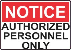 5in x 3.5in Red Authorized Personnel Only Sticker Vinyl Window Stickers