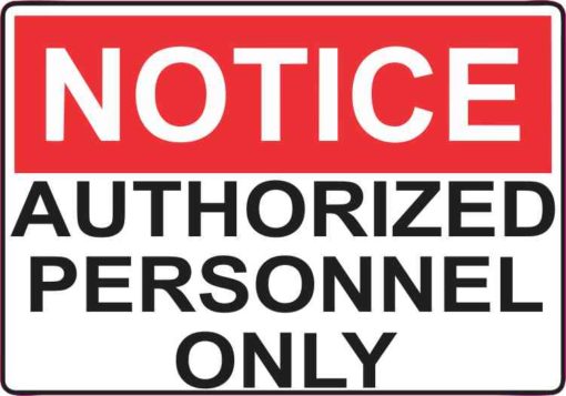 5in x 3.5in Red Authorized Personnel Only Magnet Vinyl Magnetic Wall Sign