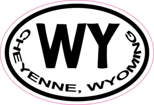 3in X 2in Oval Cheyenne Wyoming Sticker Vinyl State City Bumper Stickers 7120