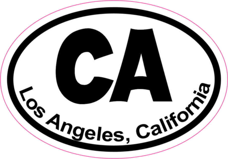 3in x 2in Oval Los Angeles California Sticker Vinyl Cities Bumper Stickers