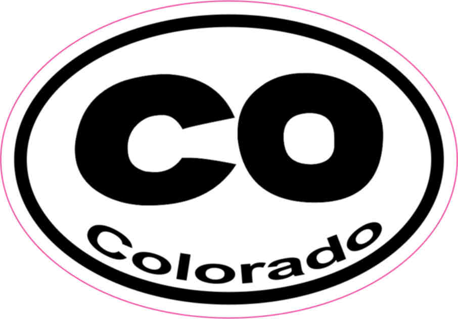 3in x 2in Oval CO Colorado Sticker Vinyl Car Window State Bumper