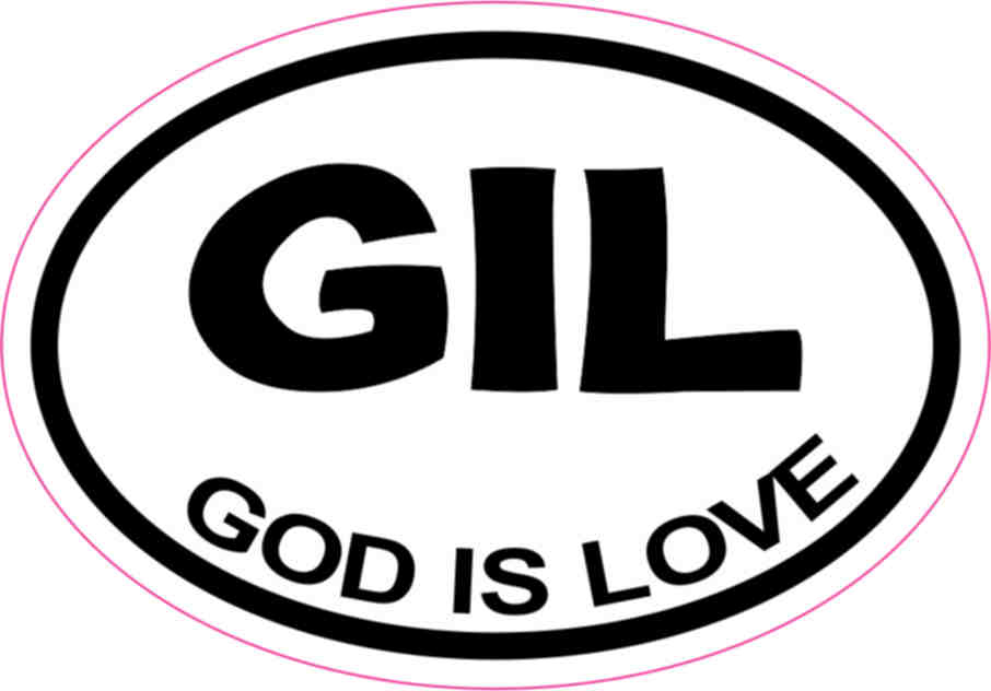 3in x 2in Oval GIL God Is Love Sticker Vinyl Stickers Vehicle Bumper ...