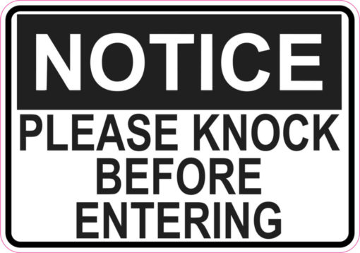 5in x 3.5in Notice Please Knock Before Entering Magnet Door Sign Magnets