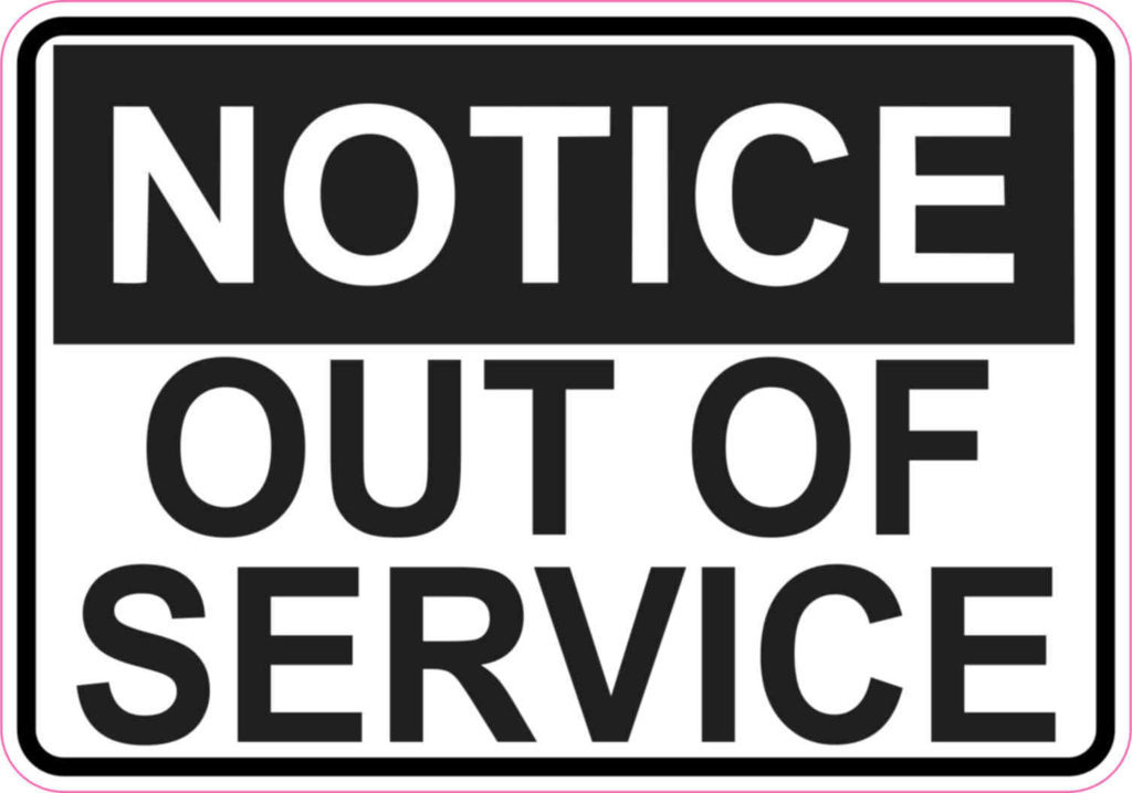 5in x 3.5in Notice Out Of Service Magnet Signs Magnetic Business Magnets