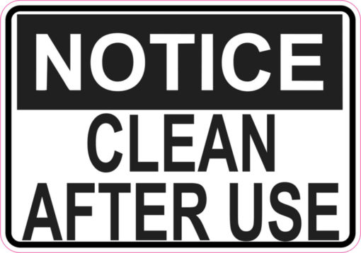 5in x 3.5in Notice Clean After Use Magnet Magnetic Business Sign ...