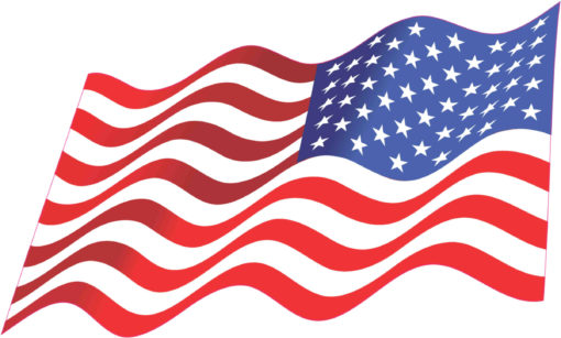 Mirrored Waving American Flag sticker