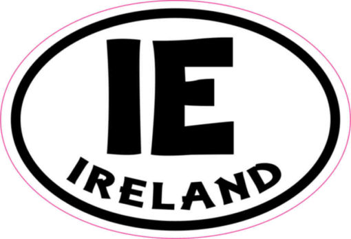 3in X 2in Oval IE Ireland Sticker Vinyl Cup Decal Vehicle Bumper Stickers