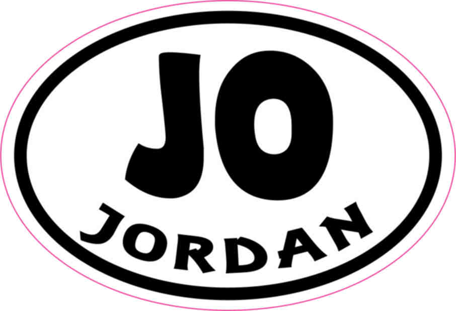 3in X 2in Oval Jo Jordan Sticker Vinyl Cup Decal Bumper Stickers