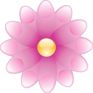 4in x 4in Pink Flower Sticker Vinyl Cup Decal Floral Car Bumper Stickers