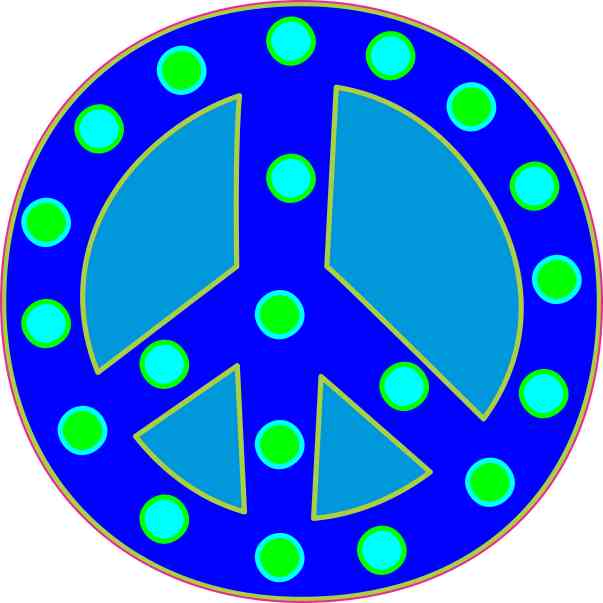 blue peace sign clipart