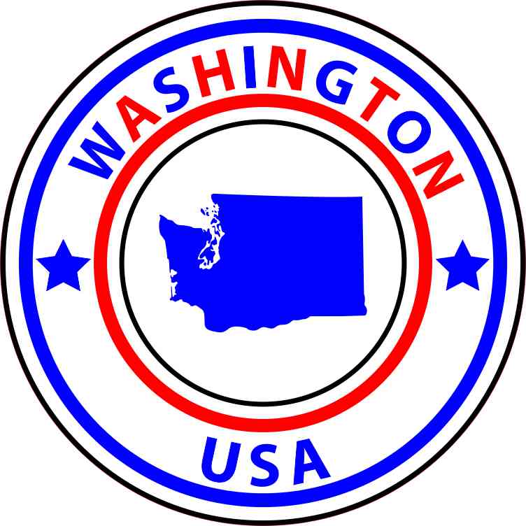 5in x 5in State Circle Washington Sticker Vinyl Bumper Sticker Sign Decal - StickerTalk®