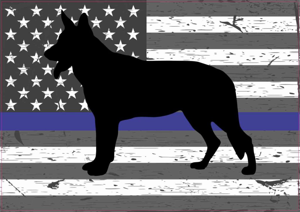 10 X 7 Large Dog Rustic American Blue Lives Matter Sticker Flag Stickers