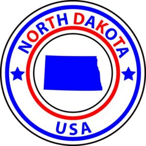 5 x 5 State Circle North Dakota Sticker Vinyl Bumper Sticker Sign Decal