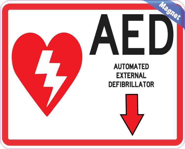 5in x 4in Arrow AED Magnet Vinyl Magnetic Medical Sign ...