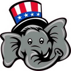 4in x 4in Republican Elephant Sticker Vinyl Political Vehicle Bumper Decal