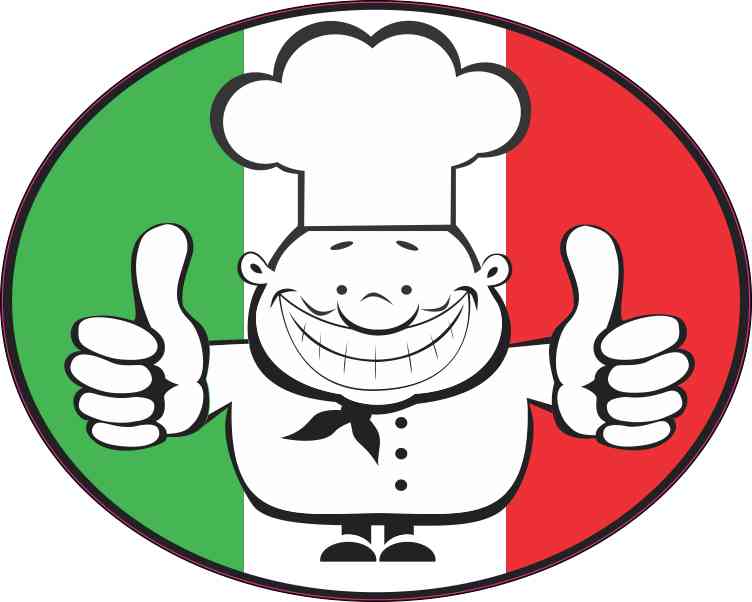 5inx4in Chef Italy Flag Sticker Vinyl Vehicle Decal Travel Hobby Stickers