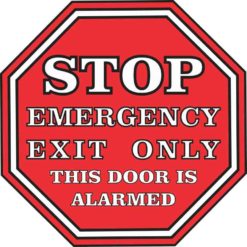 5inx5in Stop Emergency Exit Only Door Is Alarmed Sticker Vinyl Sign Decal