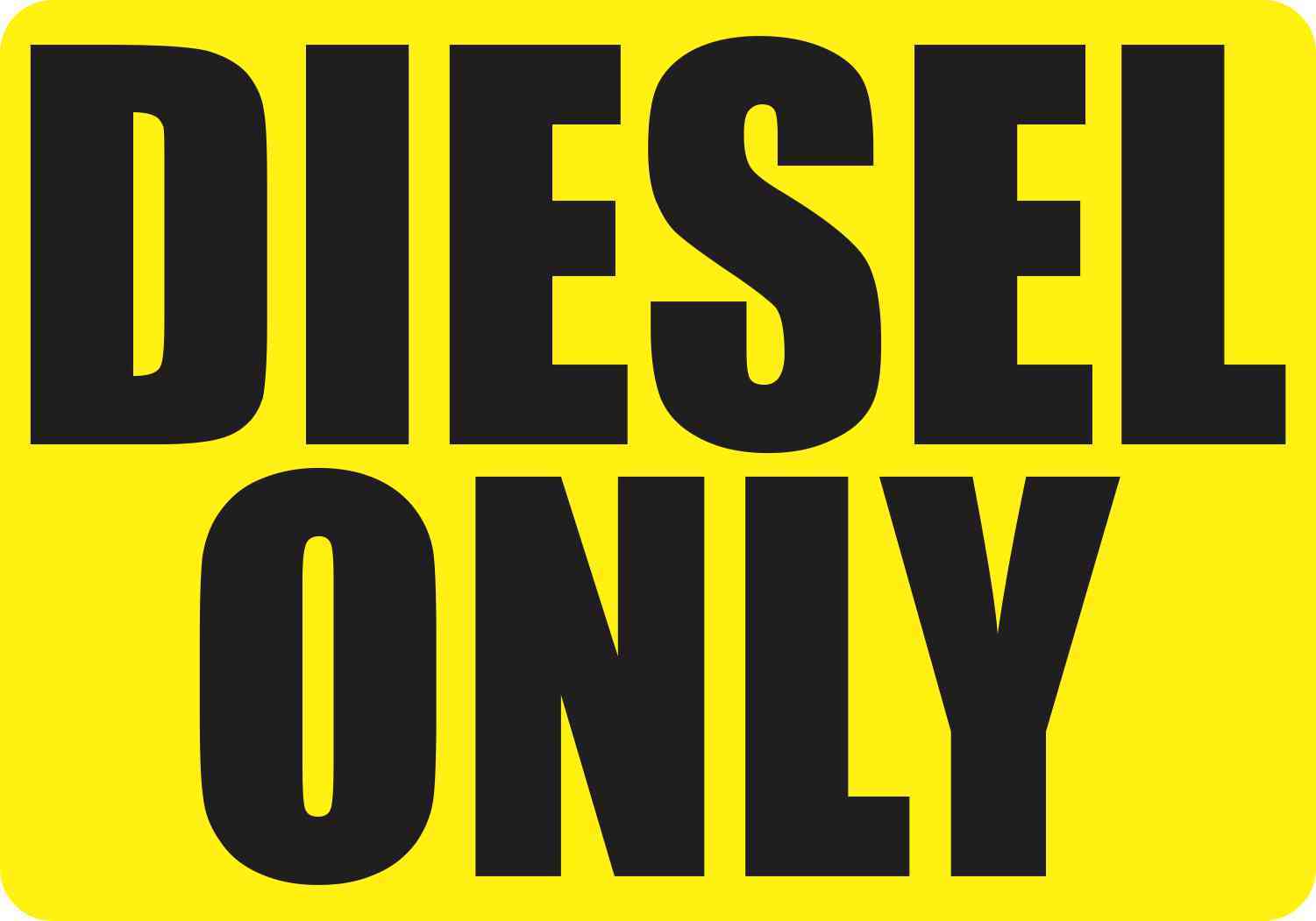 10inx7in Diesel  Only Sticker  Vinyl Truck  Fuel Decal 