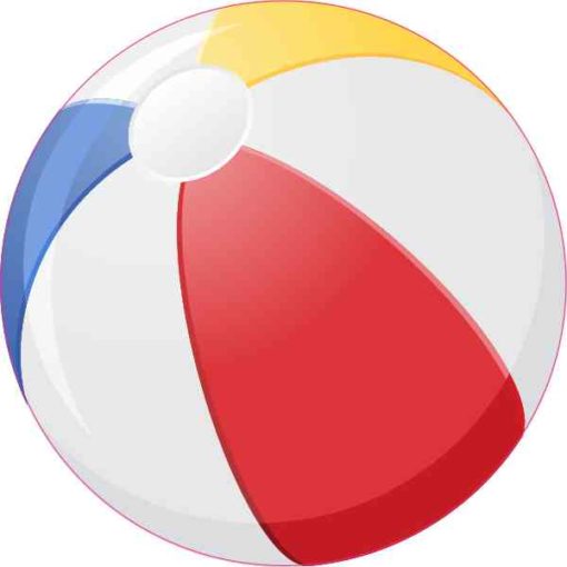 4in x 4in Beach Ball Sticker Vinyl Summer Water Sports Decal Cup Stickers