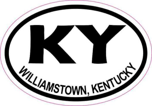 3in X 2in Oval Ky Williamstown Kentucky Sticker Vinyl Travel Luggage Decal