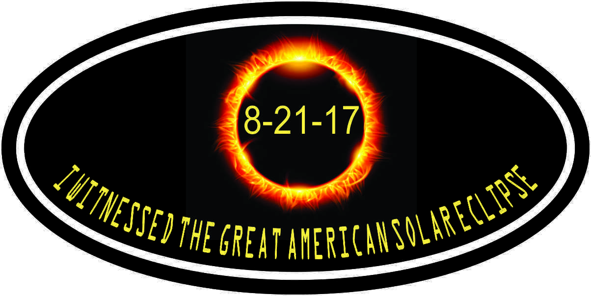4x2 Oval I Witnessed the Great American Total Solar Eclipse Sticker Decal