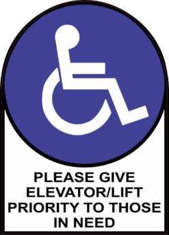 Please Give Elevator/Lift Priority to Those in Need Sticker