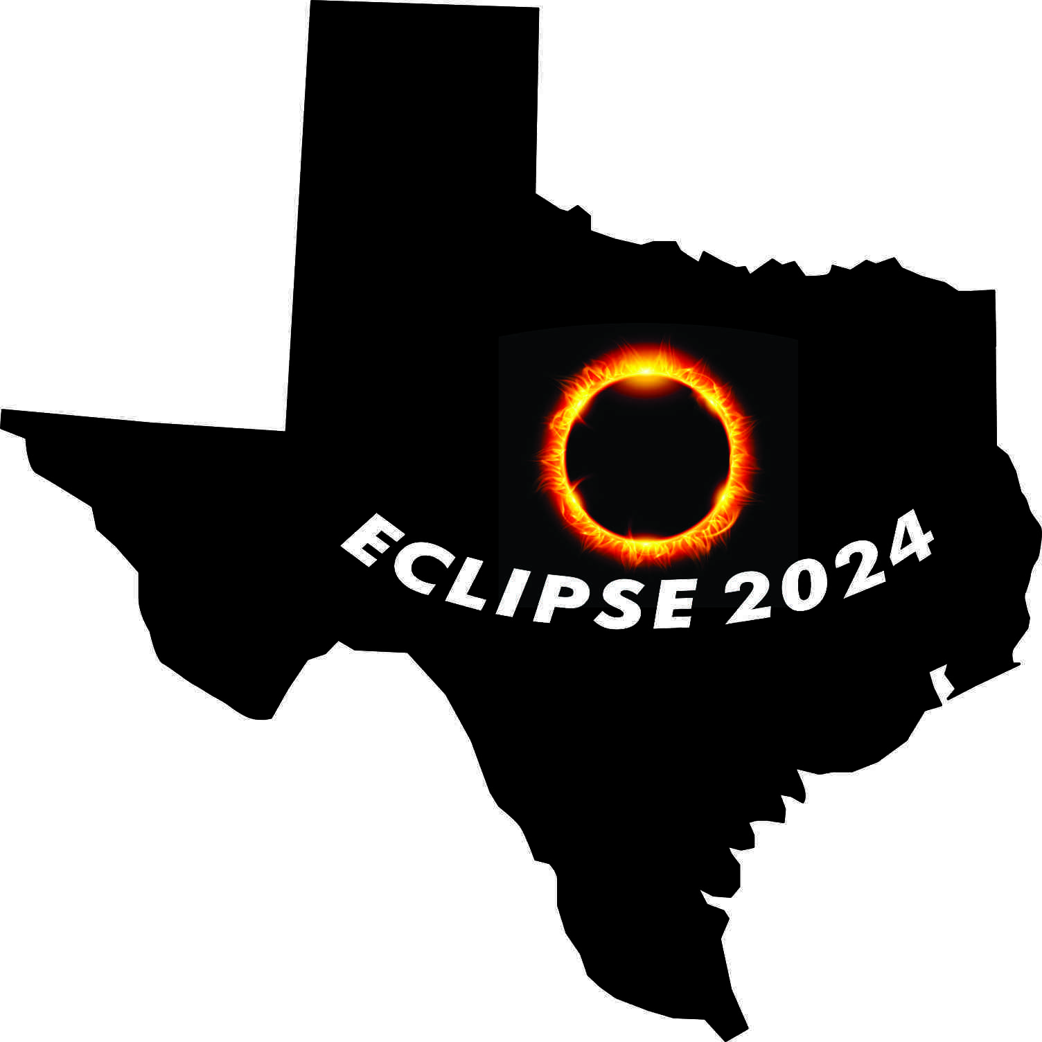 5inx5in Texas Eclipse 2024 Sticker Car Window Bumper Luggage Cup Stickers
