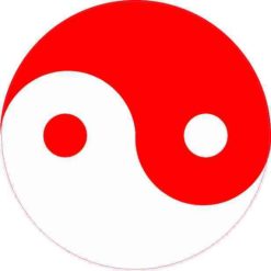 Red and White Yin Yang Sticker