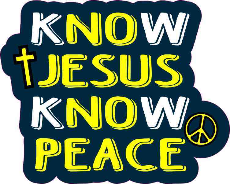 5in x 4in Know Jesus Know Peace Sticker